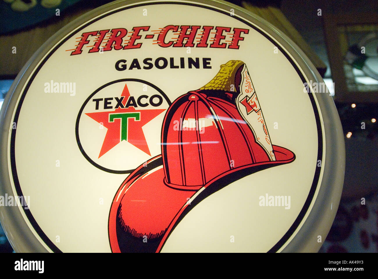ARIZONA TOWN OF WILLIAMS Antique Texaco Gasoline Sign at Route 66 Diner Stock Photo