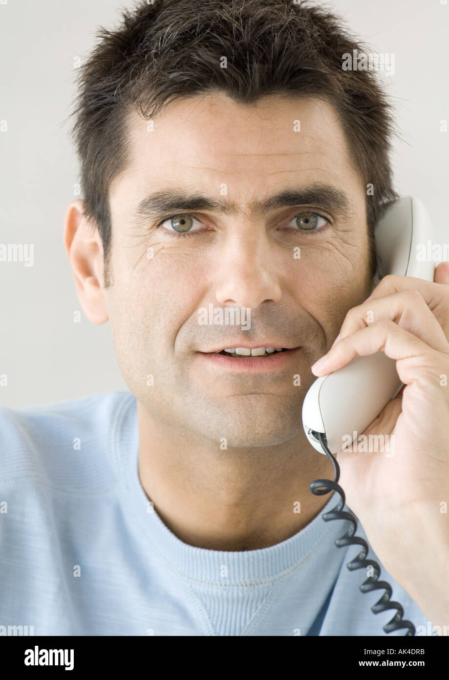 Man using phone Stock Photo