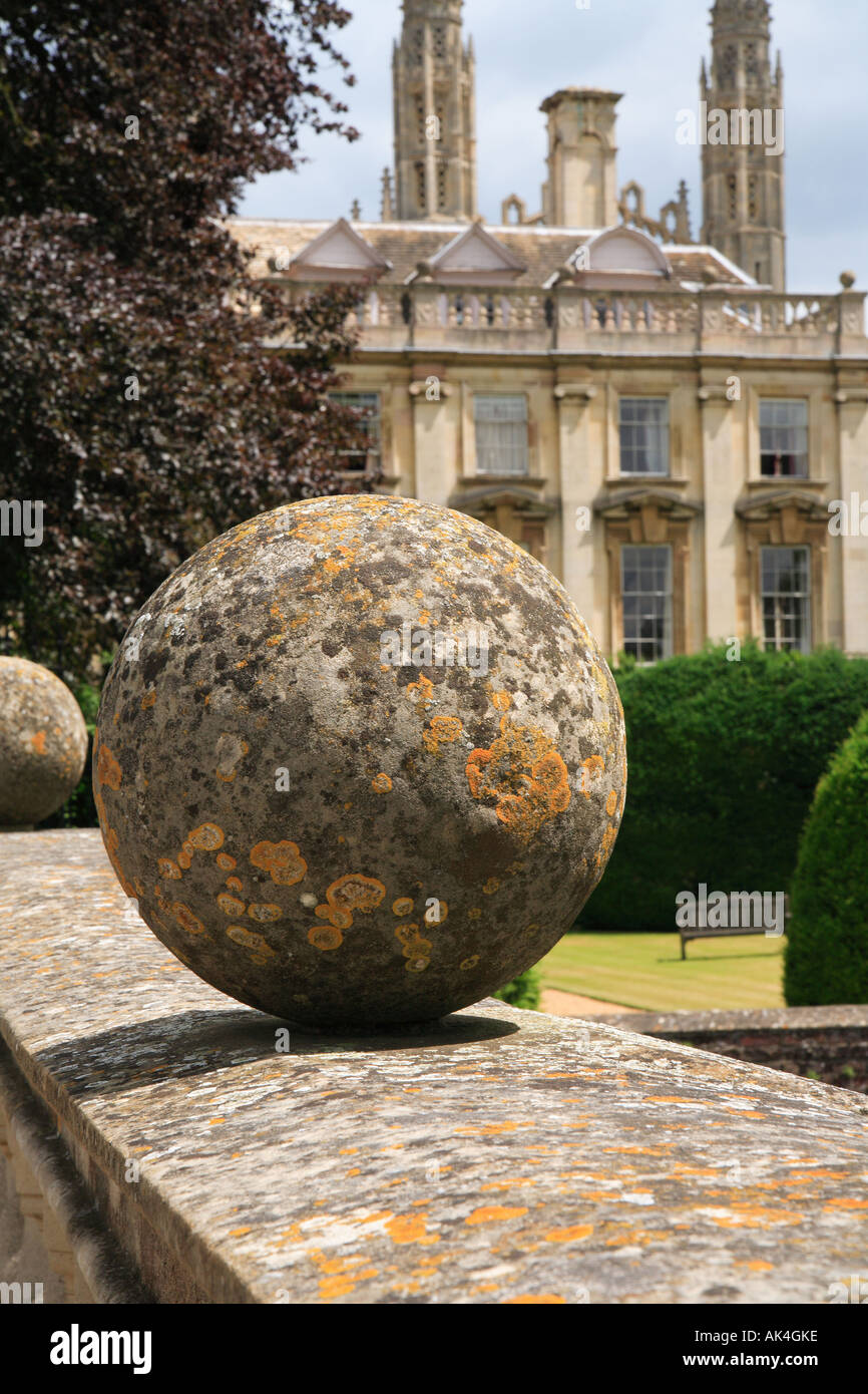 Clare Bridge ball and "Clare College" Cambridge University in the background Stock Photo