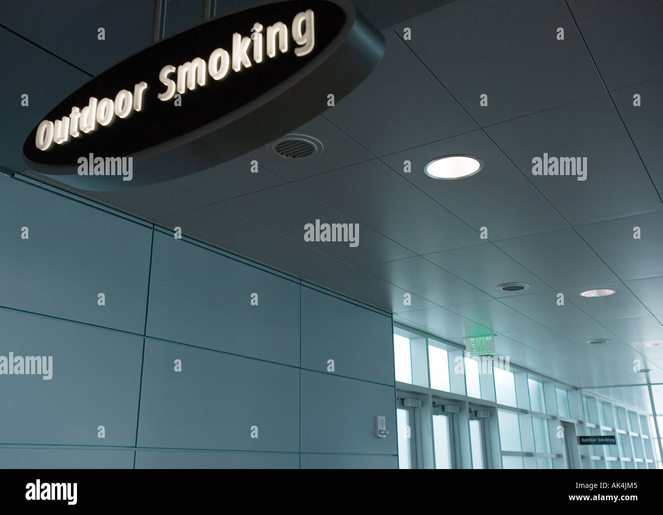 Outdoor smoking sign Stock Photo