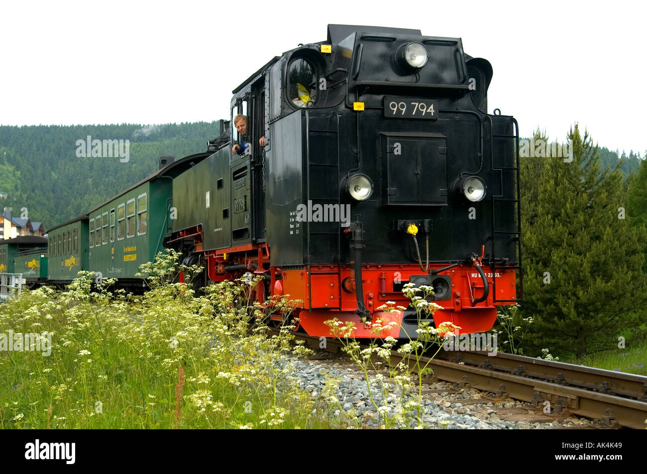 Narrow gauge railway Oberwiesenthal Erzgebirge Germany Stock Photo
