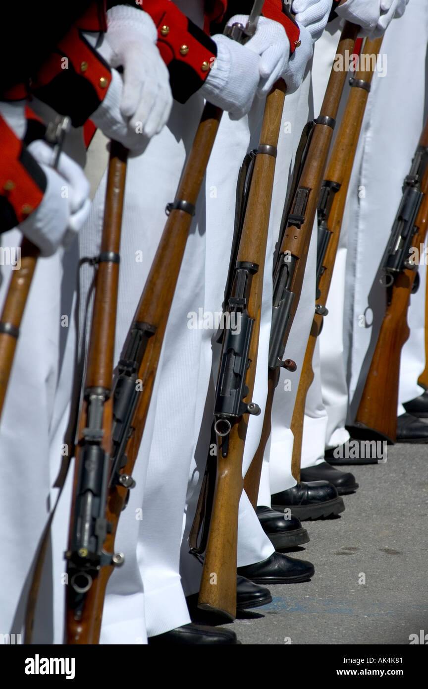 Rifles Grenadiers of the Lord Wiler Valais Switzerland Stock Photo
