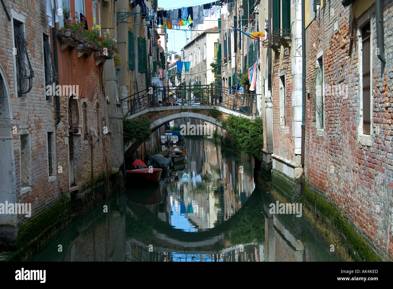 Canal and clothings Venice Italy Stock Photo