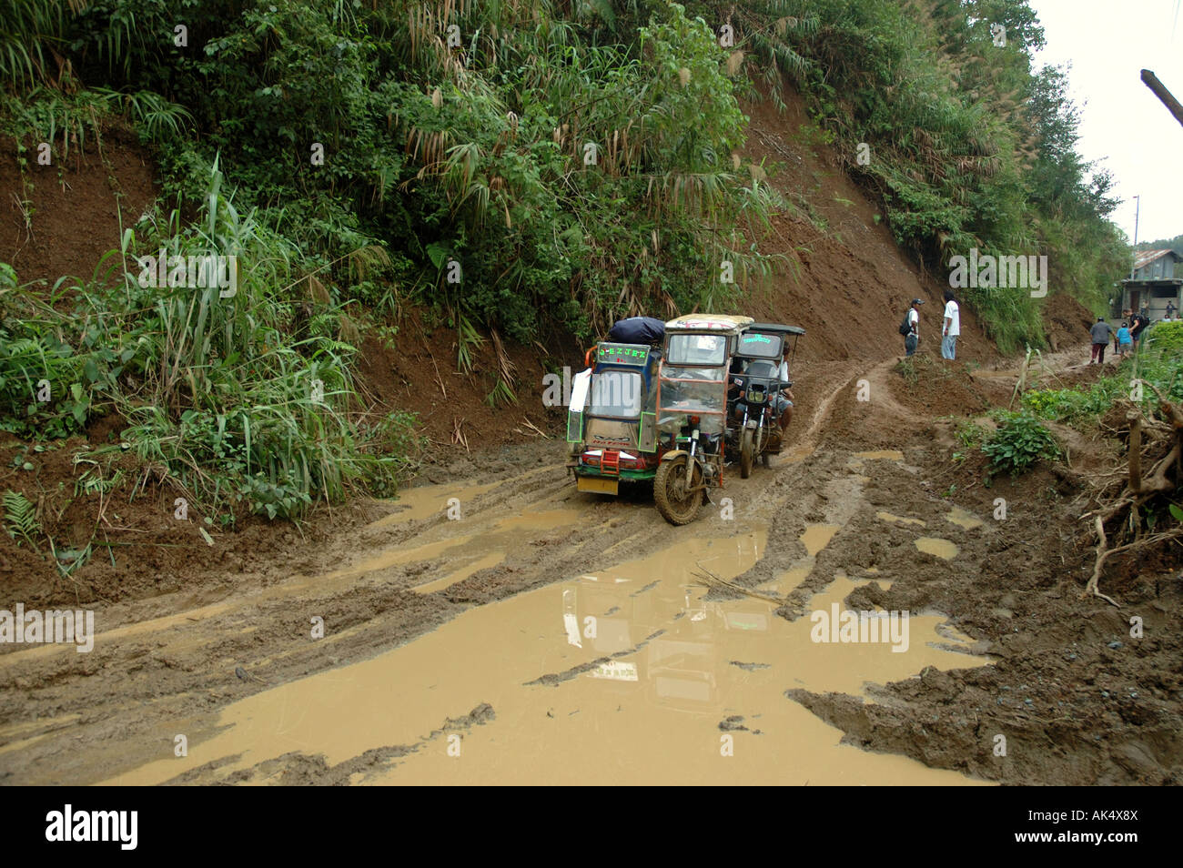 A mudslide due to the Typhoon season in the Philippines Stock Photo