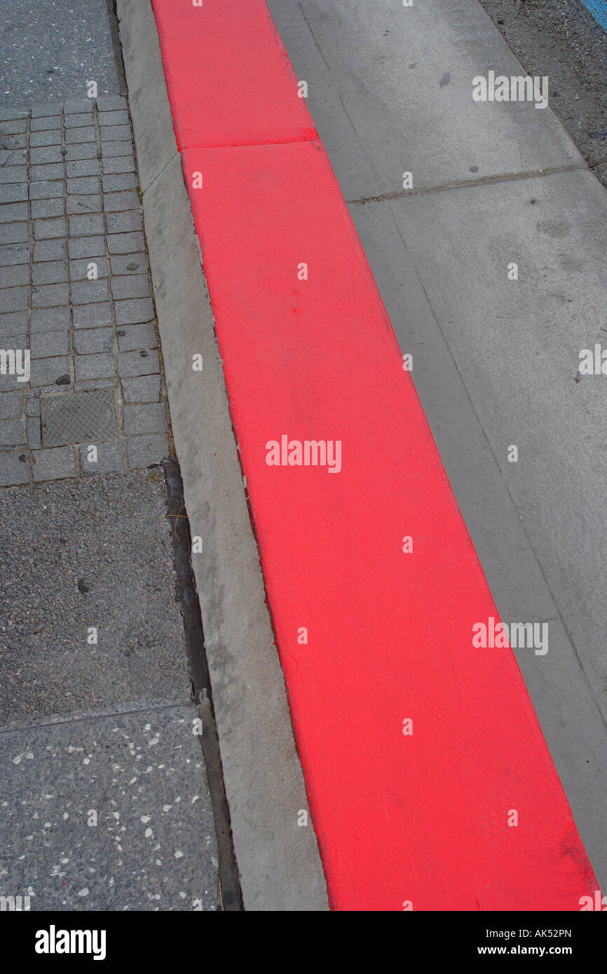 Bright Red Curb Stock Photo Alamy