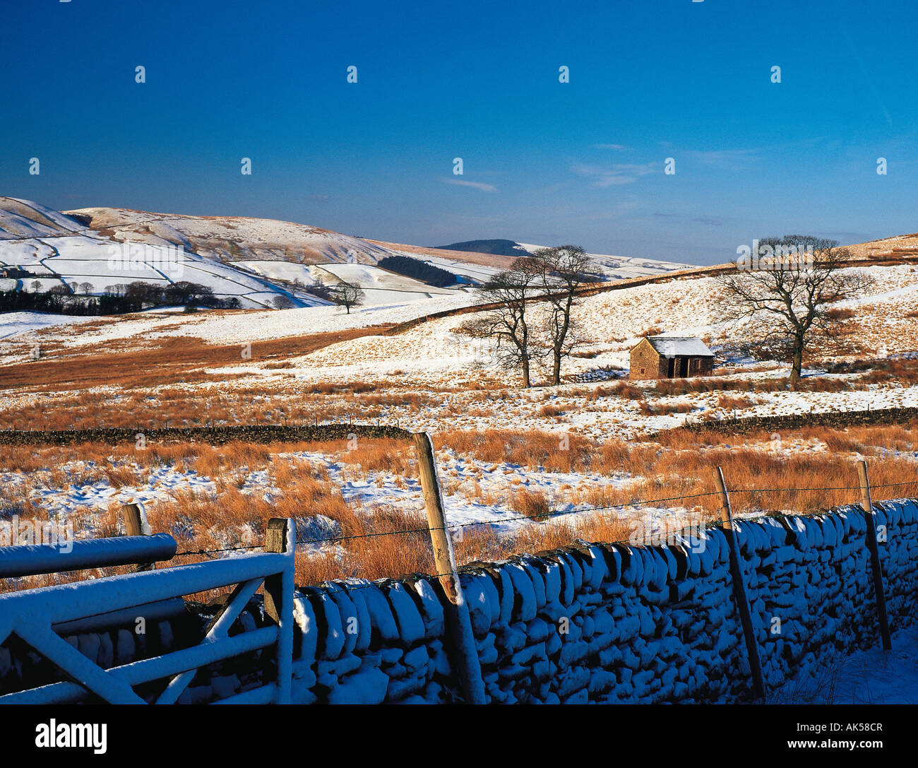 England, Derbyshire, Peak District, Near Wildboarclough, Landscape, Winter, Stock Photo