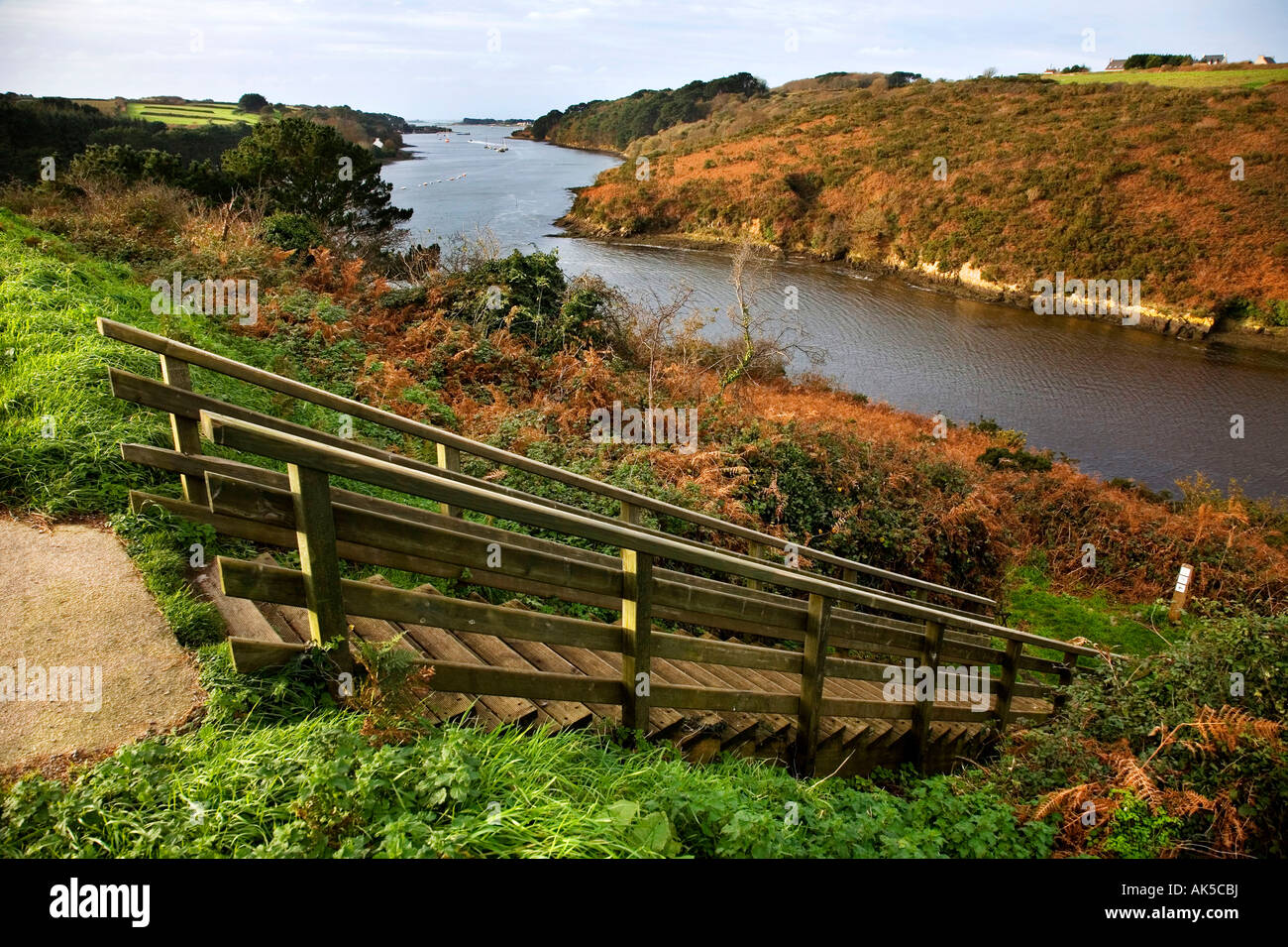 Staircase / Aber Warc'h fjord Stock Photo