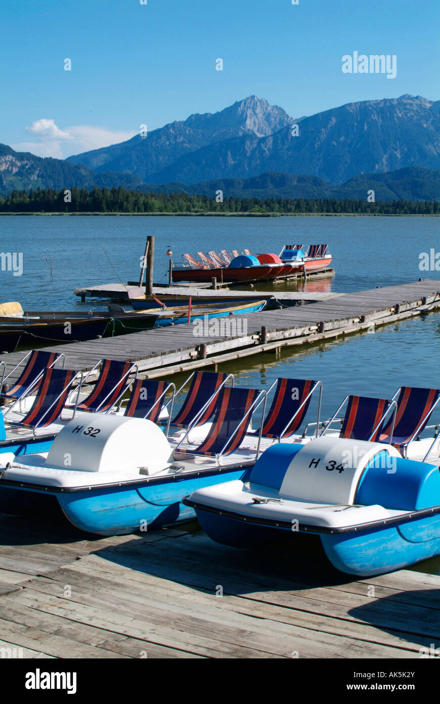 Pedal boats / Lake Hopfen Stock Photo Alamy