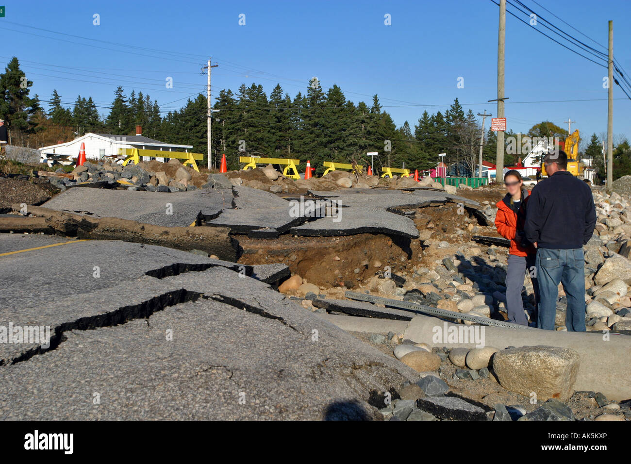 Washed out road Hubbards Queensland beach area Tropical Storm Noel Nova