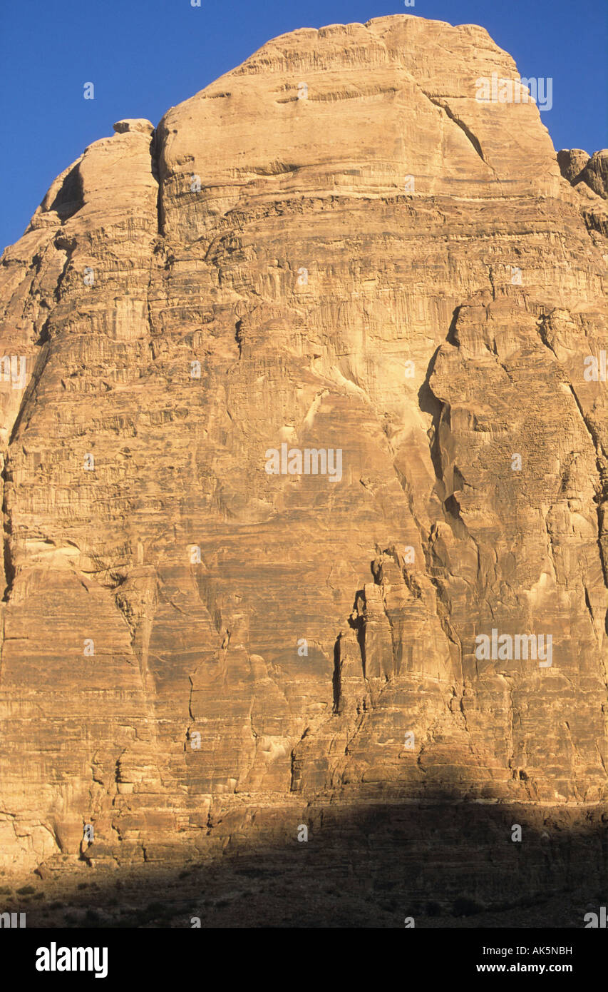 Rock Wall of Jebel Rum Mountain Wadi Rum Jordan Stock Photo