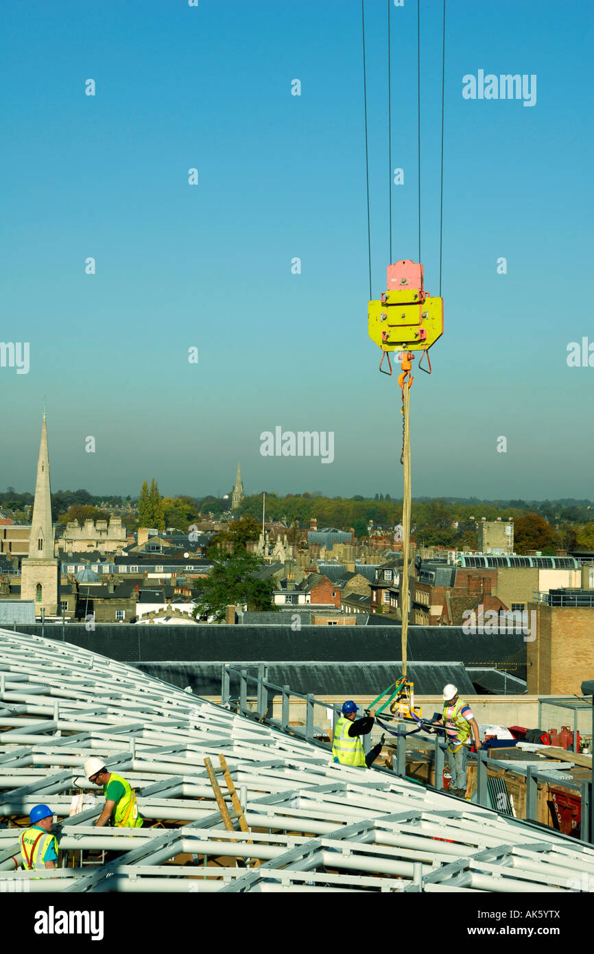 Work underaway on the construction of a glass atrium at the Grand ...