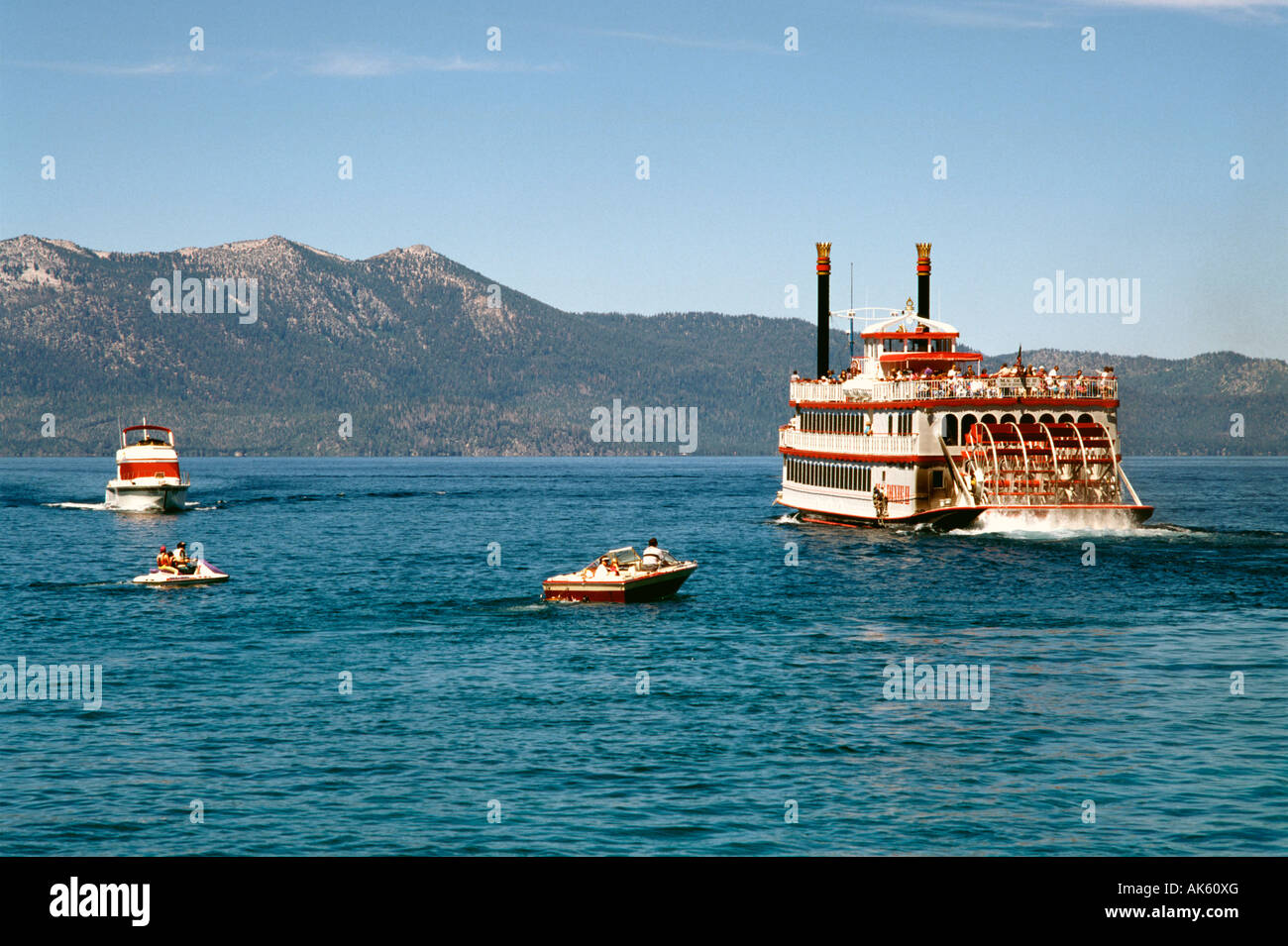 Paddle steamer / Lake Tahoe Stock Photo Alamy