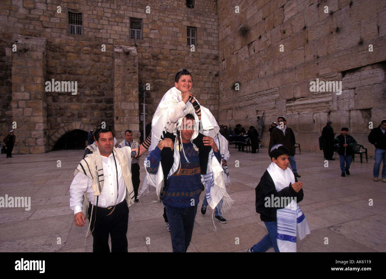 Bar Mitzvah at the Western Wailing Wall, Old City, Jerusalem, Israel