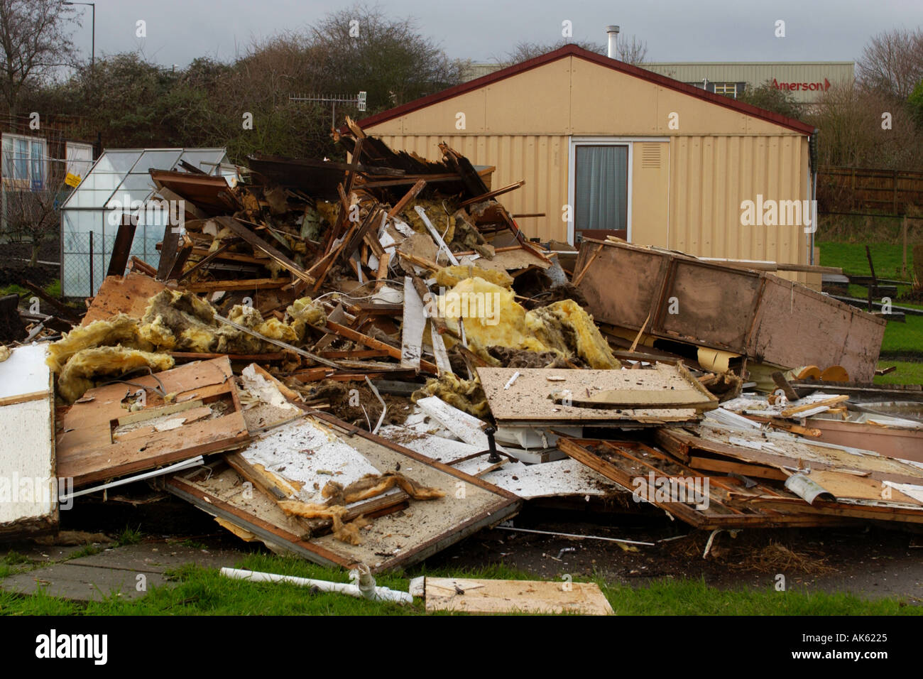 Demolition of estate of Arcon prefabs in Bristol built in the late