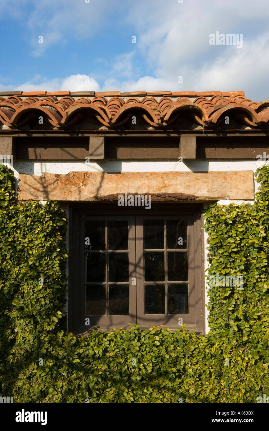 Spanish Style Exterior Wall Covered in Greenery Stock Photo Alamy