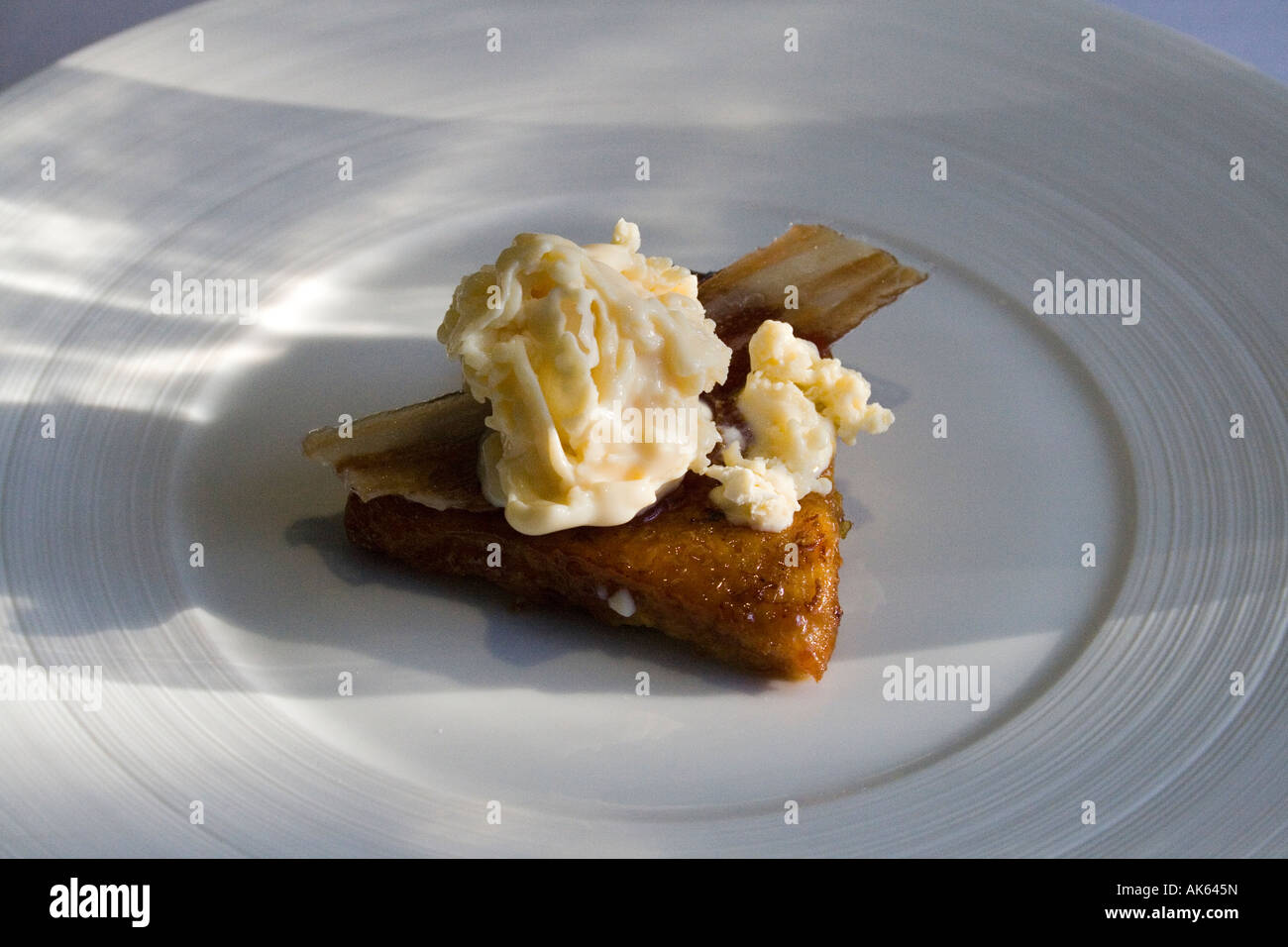 Bacon and Egg Ice Cream at The Fat Duck Restaurant in Bray Stock Photo