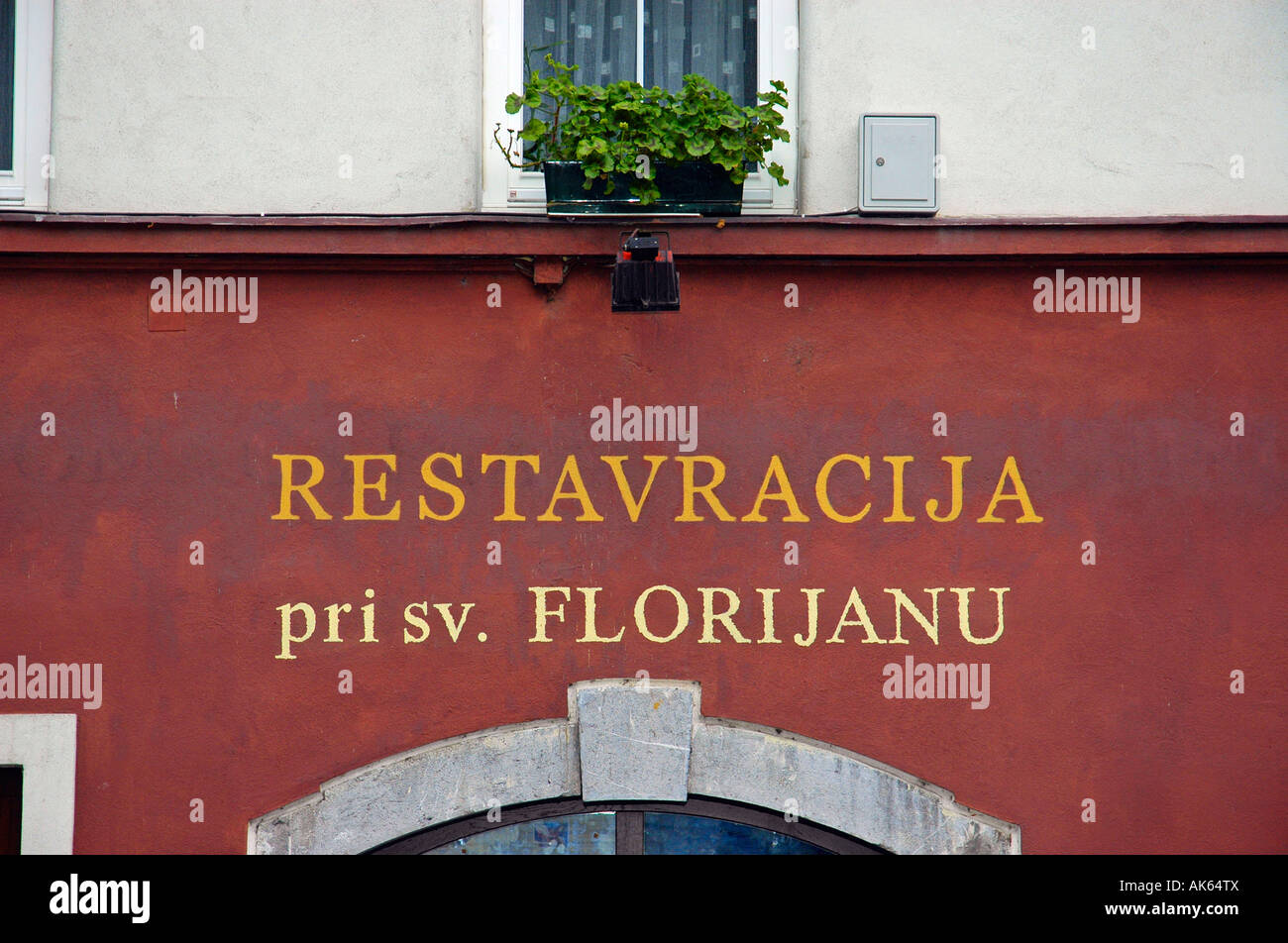 Restaurant Pri Sv. Florijanu / Ljubljana Stock Photo
