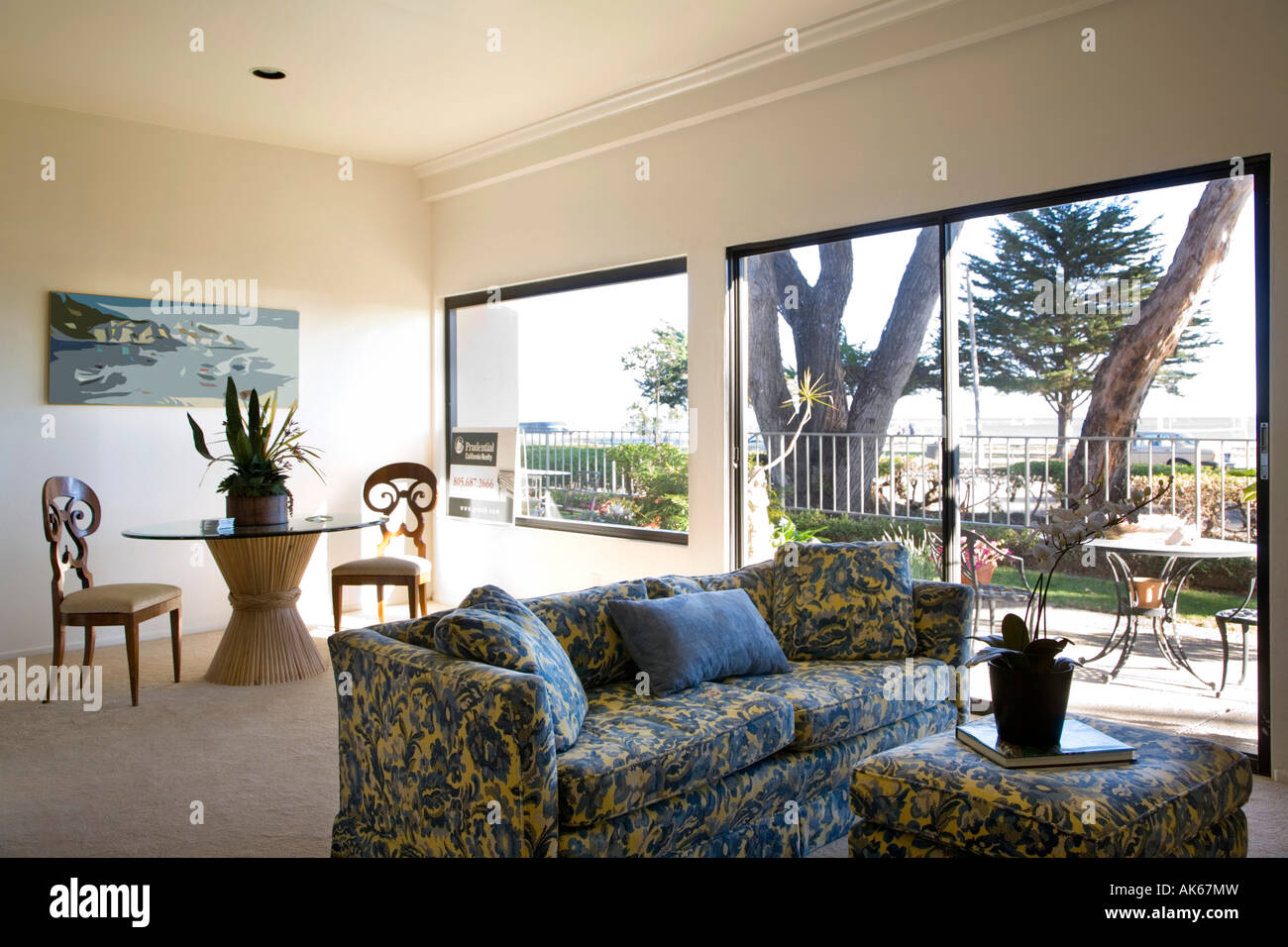 Blue Couch in Living Room Stock Photo Alamy