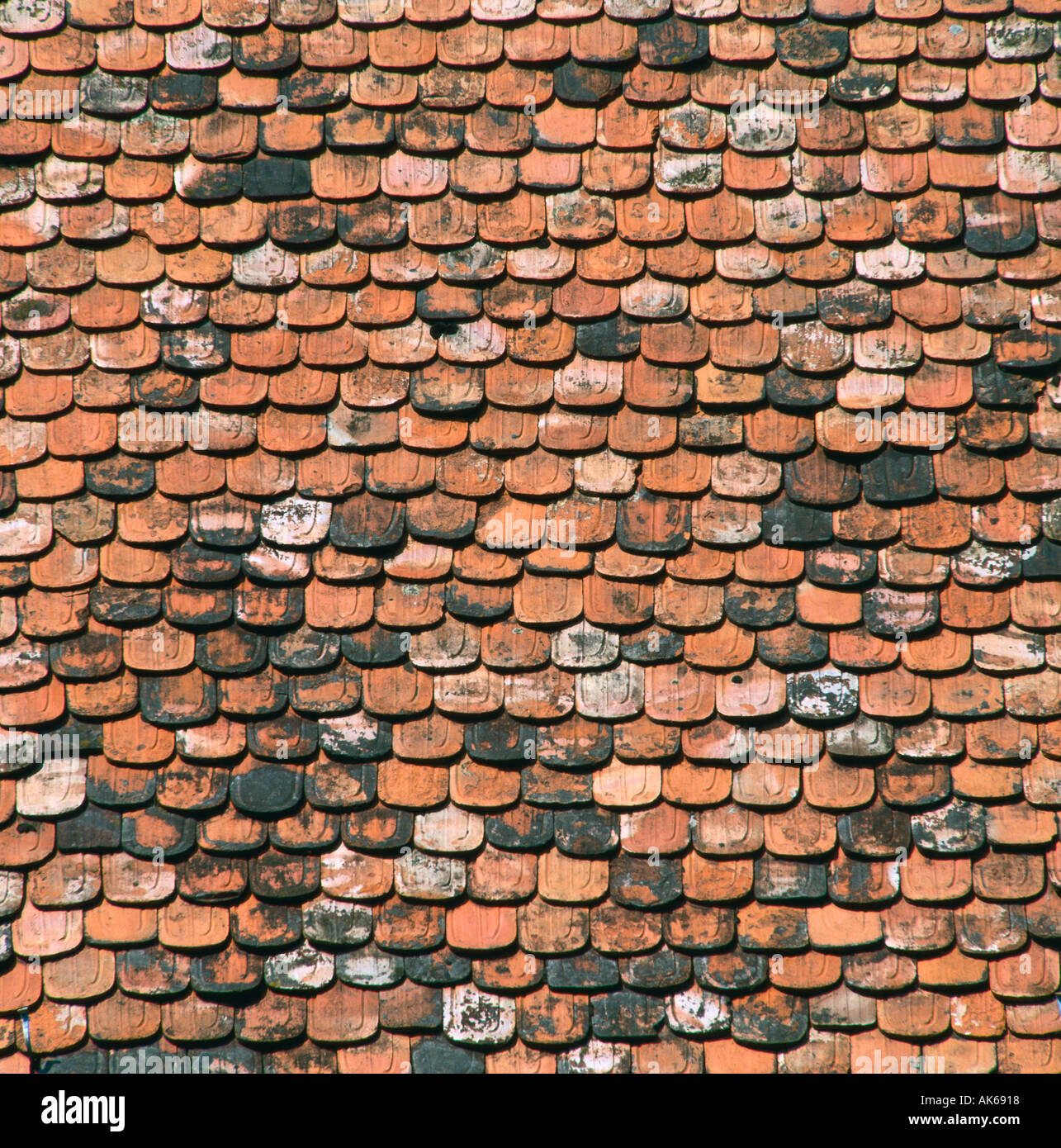 Roofing tiles Biberschwanz Dachziegel Europa europe Background quadratisch square Stock Photo