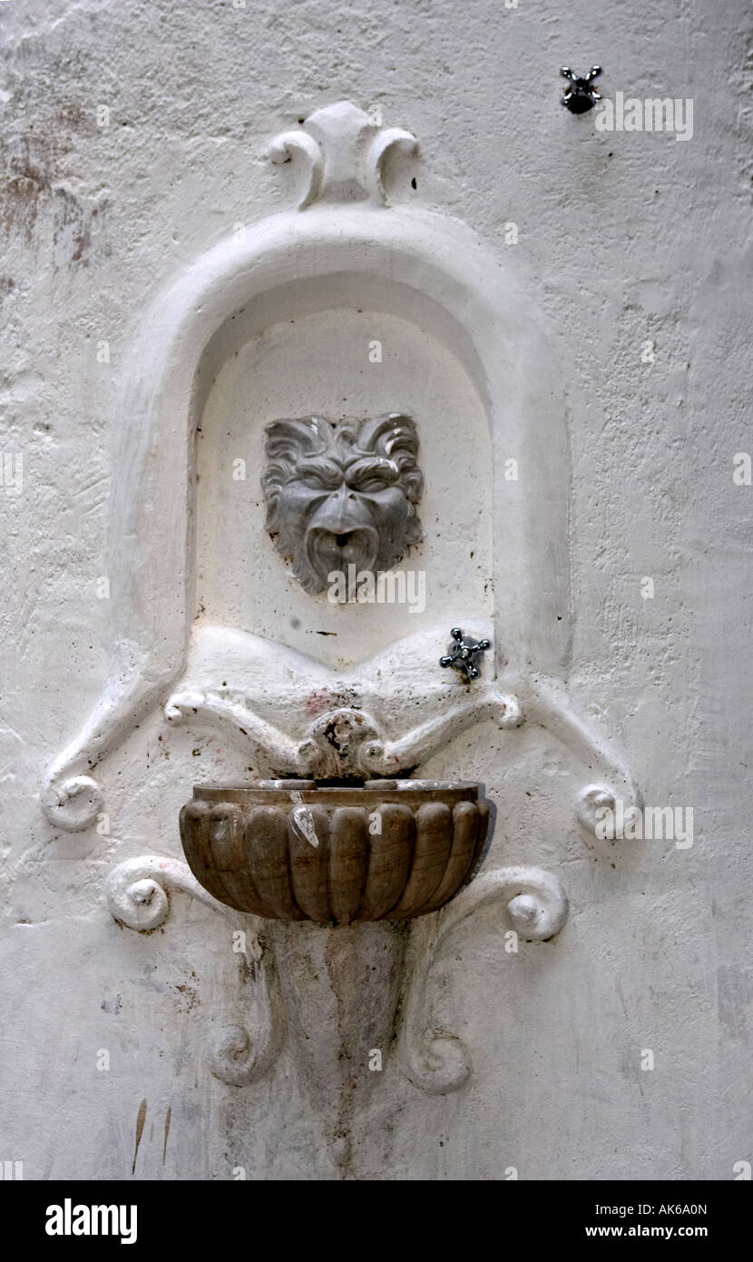 A drinking fountain in Amalfi, Italy Stock Photo