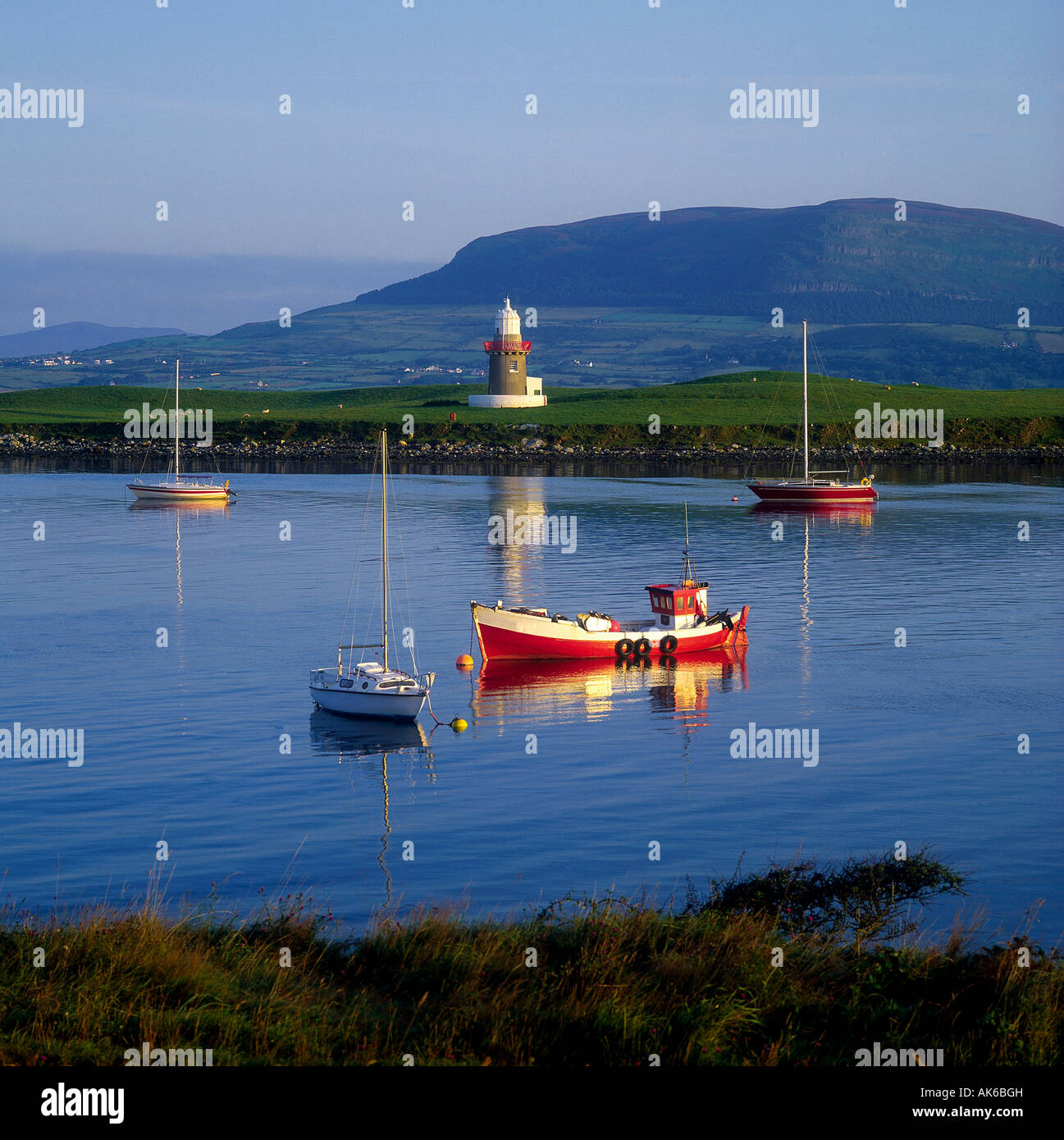 Oyster Island Lighthouse, Oyster Island, County Sligo, Ireland Stock