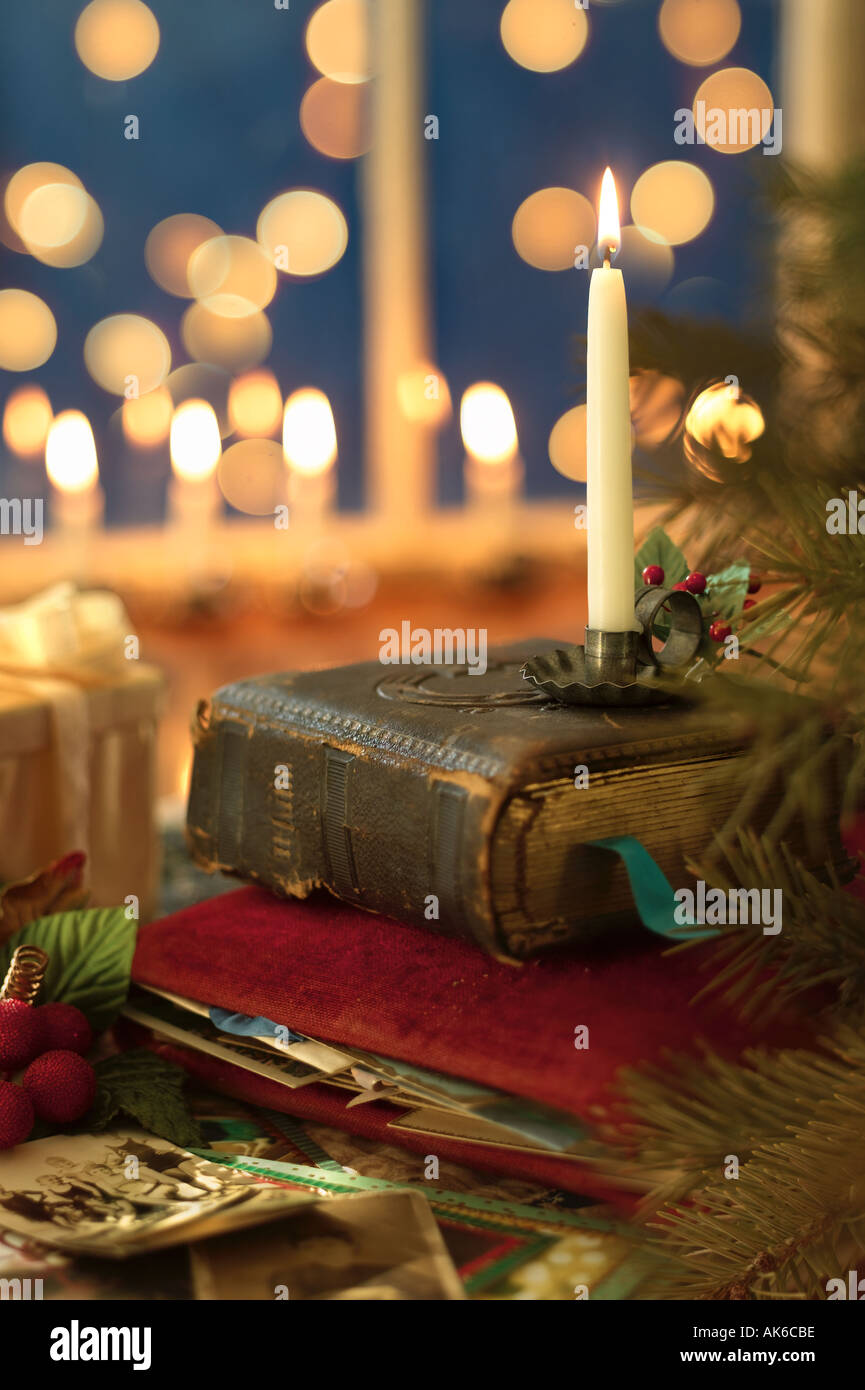 Bible and Candle Stock Photo Alamy
