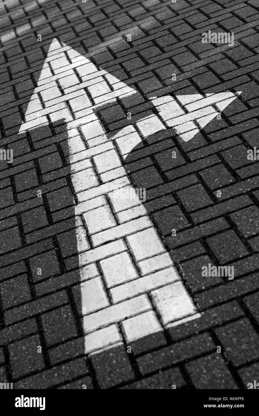 Road markings arrows Black and White Stock Photos & Images - Alamy