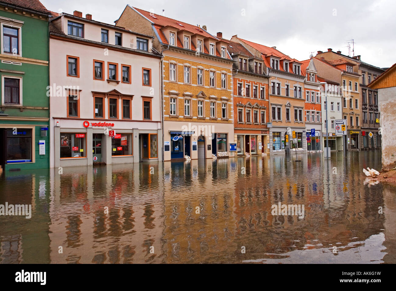 High flood of river Elbe / Meissen Stock Photo