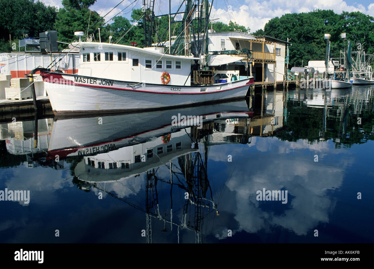 fishing boats at Bayou Terrebonne Mississippi delta Stock Photo Alamy