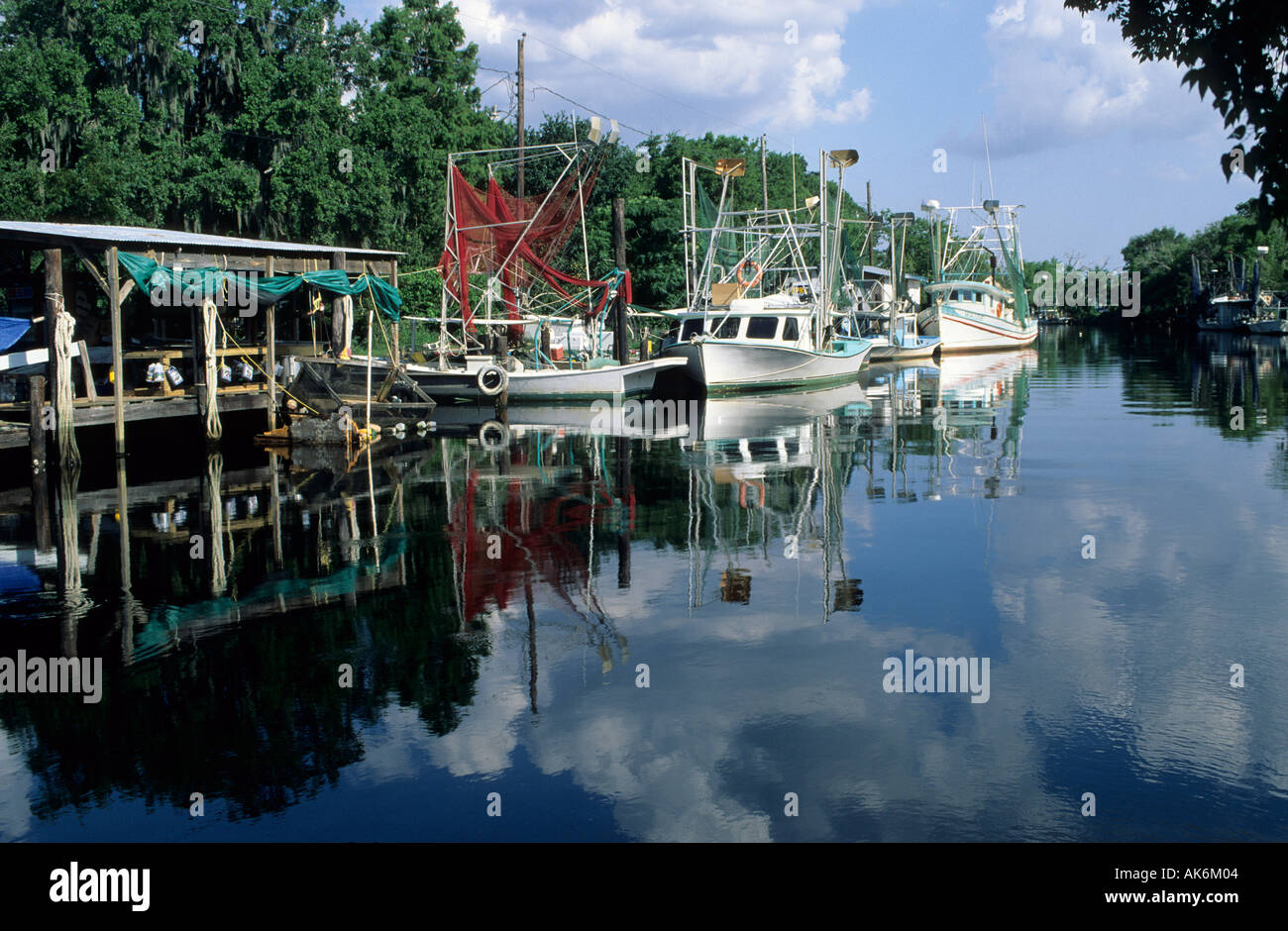 fishing boats at Bayou Terrebonne Mississippi delta Stock Photo Alamy