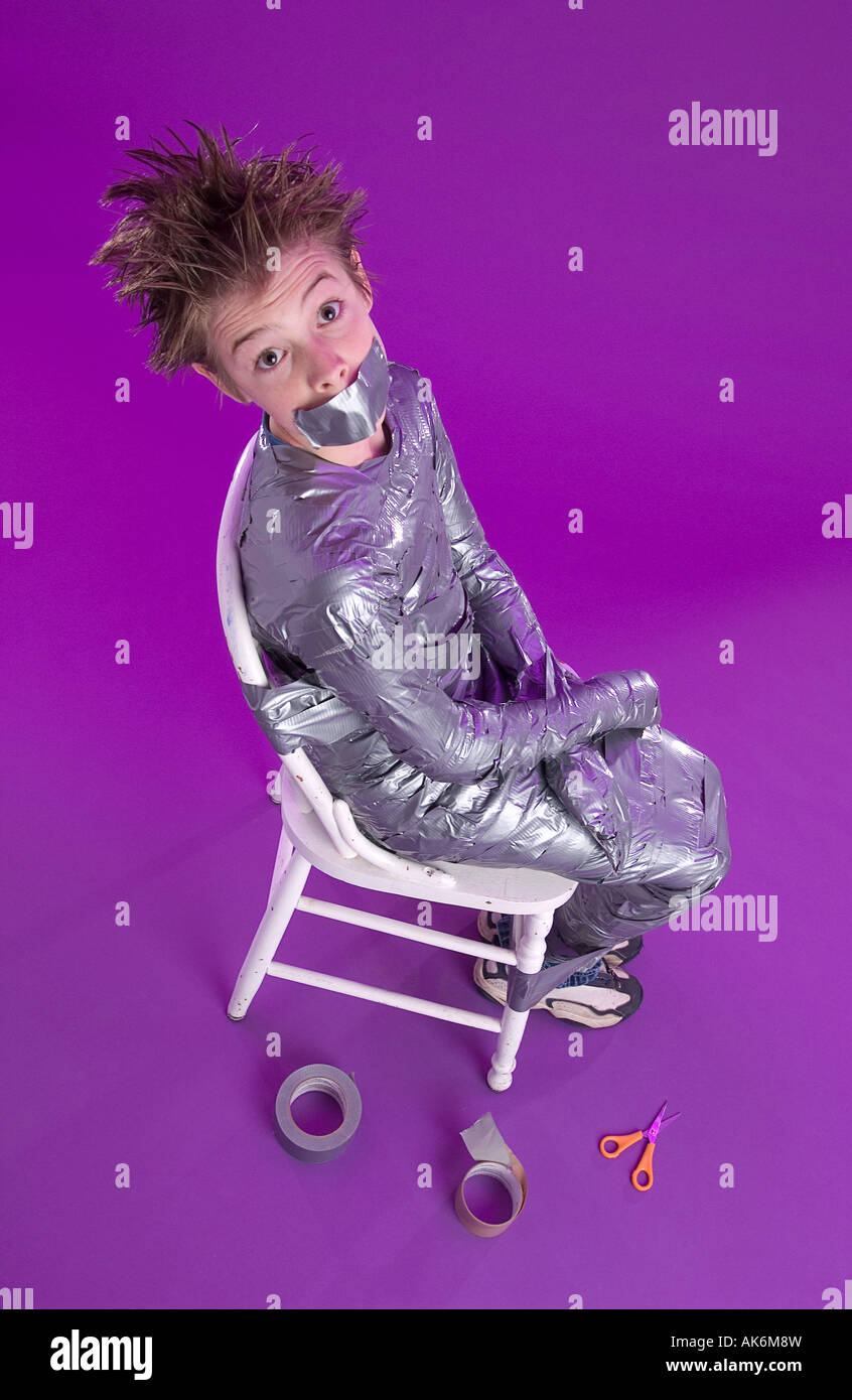 Male wrapped in duct tape Stock Photo Alamy