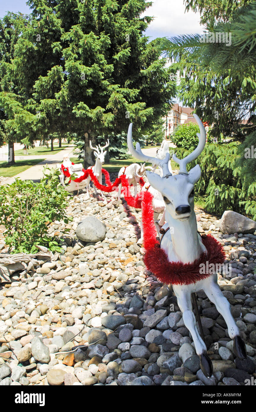 Santa s Rheindeer at Bronner s Christmas wonderland Frankenmuth Michigan MI Stock Photo