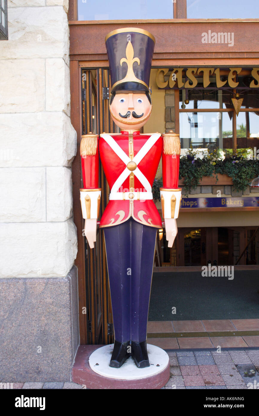 Giant toy soldier stands guard outside the castle store in Frankenmuth