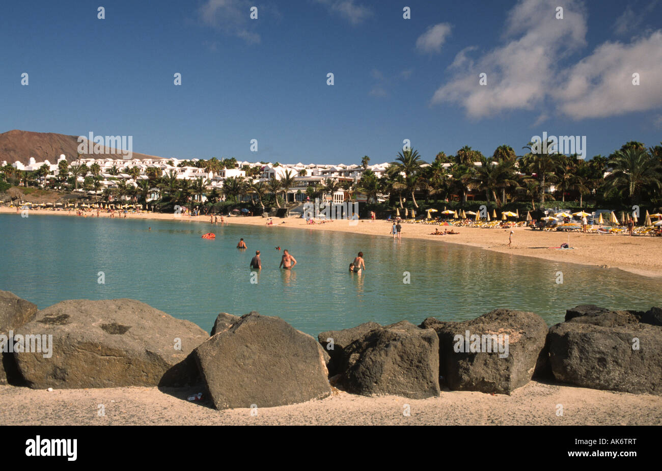 Playa Blanca in the village of the same name Lanzarote Canary Islands Spain Stock Photo