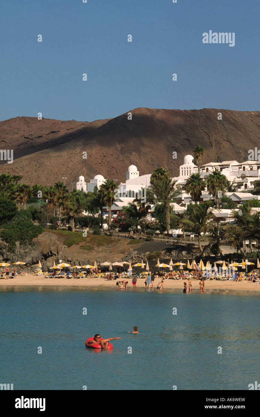 Playa Blanca in the village of the same name Lanzarote Canary Islands Spain Stock Photo