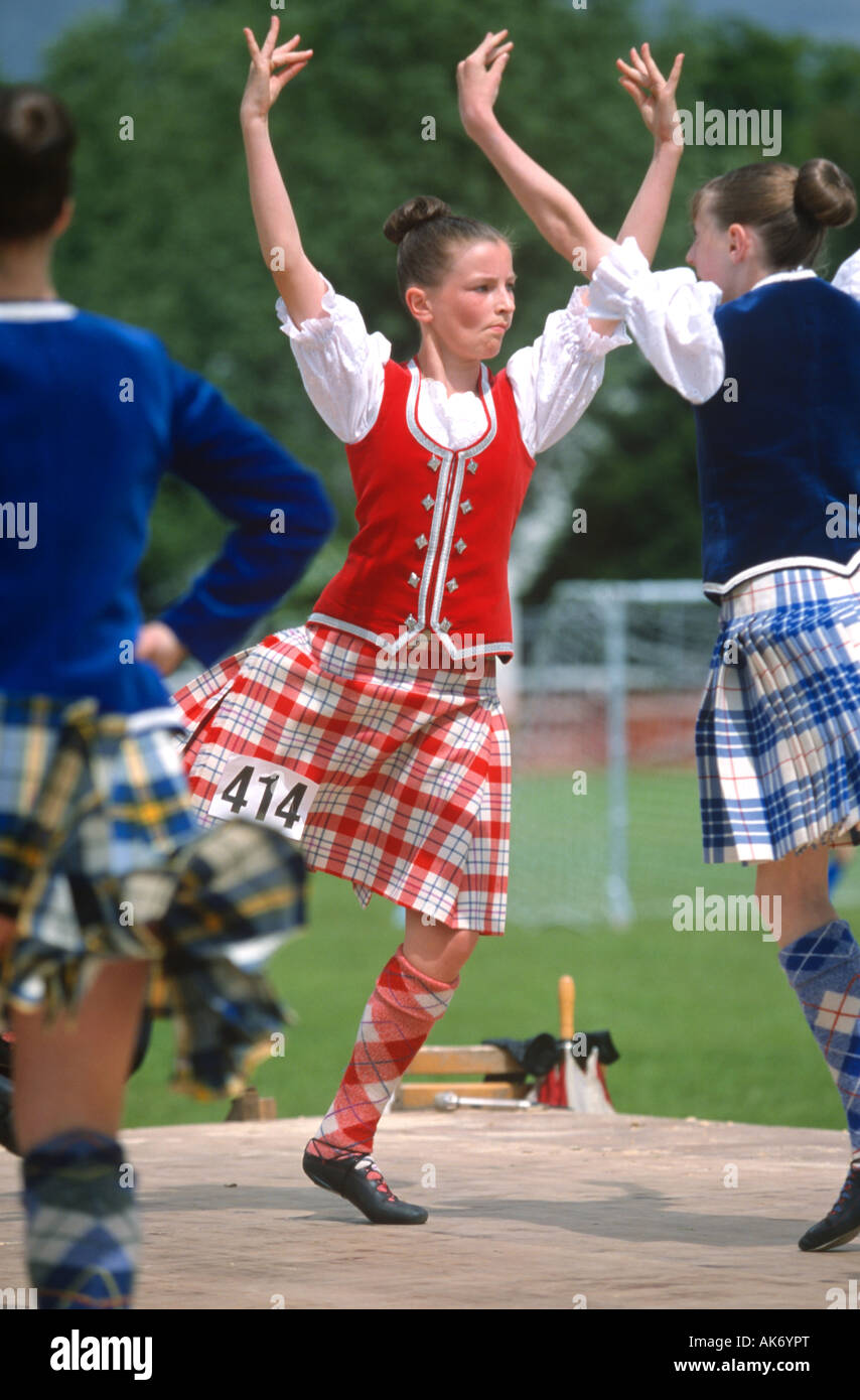 Traditional scottish highland dancing competition hires stock