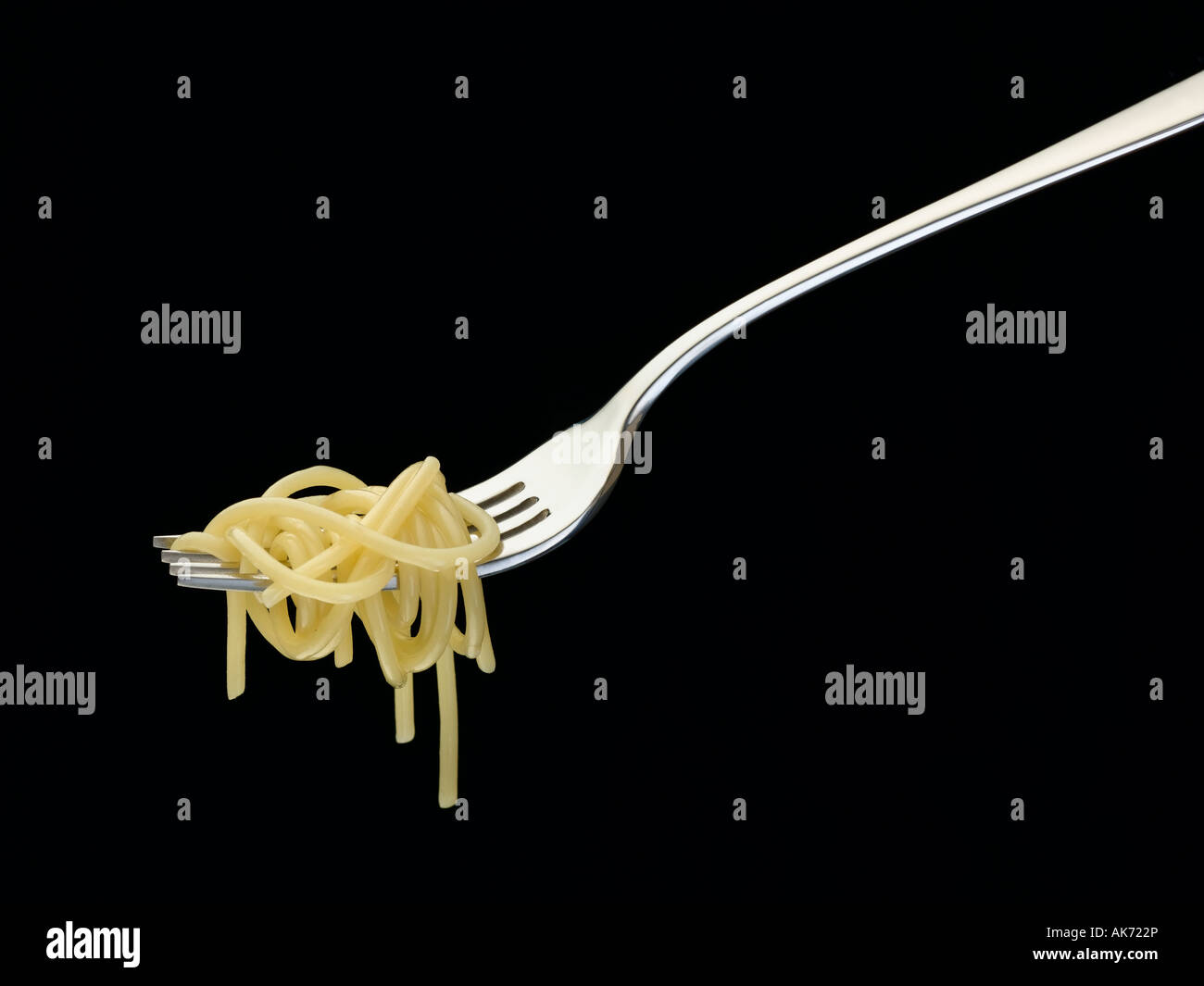 spaghetti on fork Stock Photo Alamy