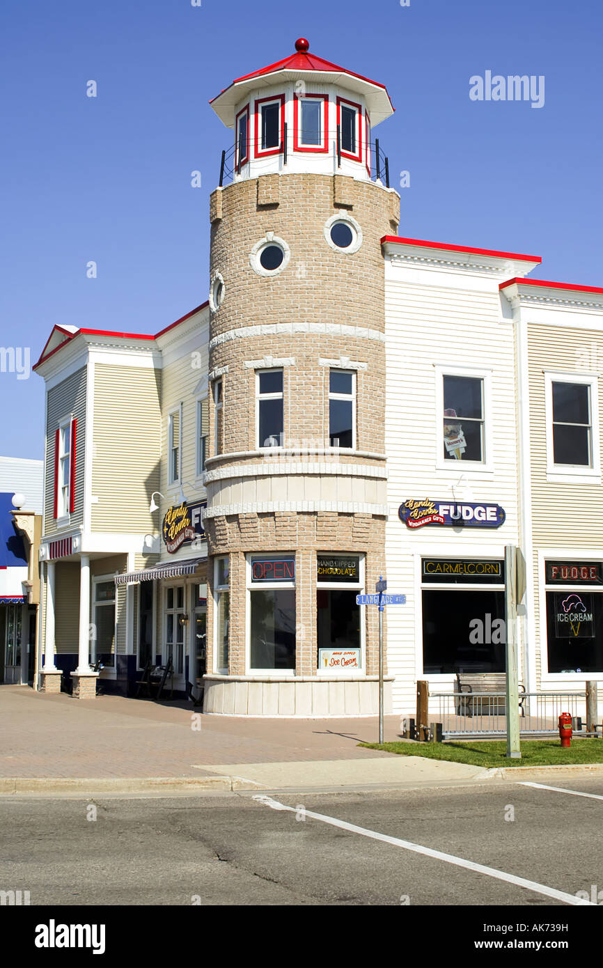 Stores in Mackinaw City in the Upper Penninsula of Michigan MI Stock