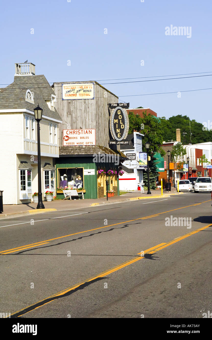 Stores in Mackinaw City in the Upper Peninsula of Michigan MI Stock