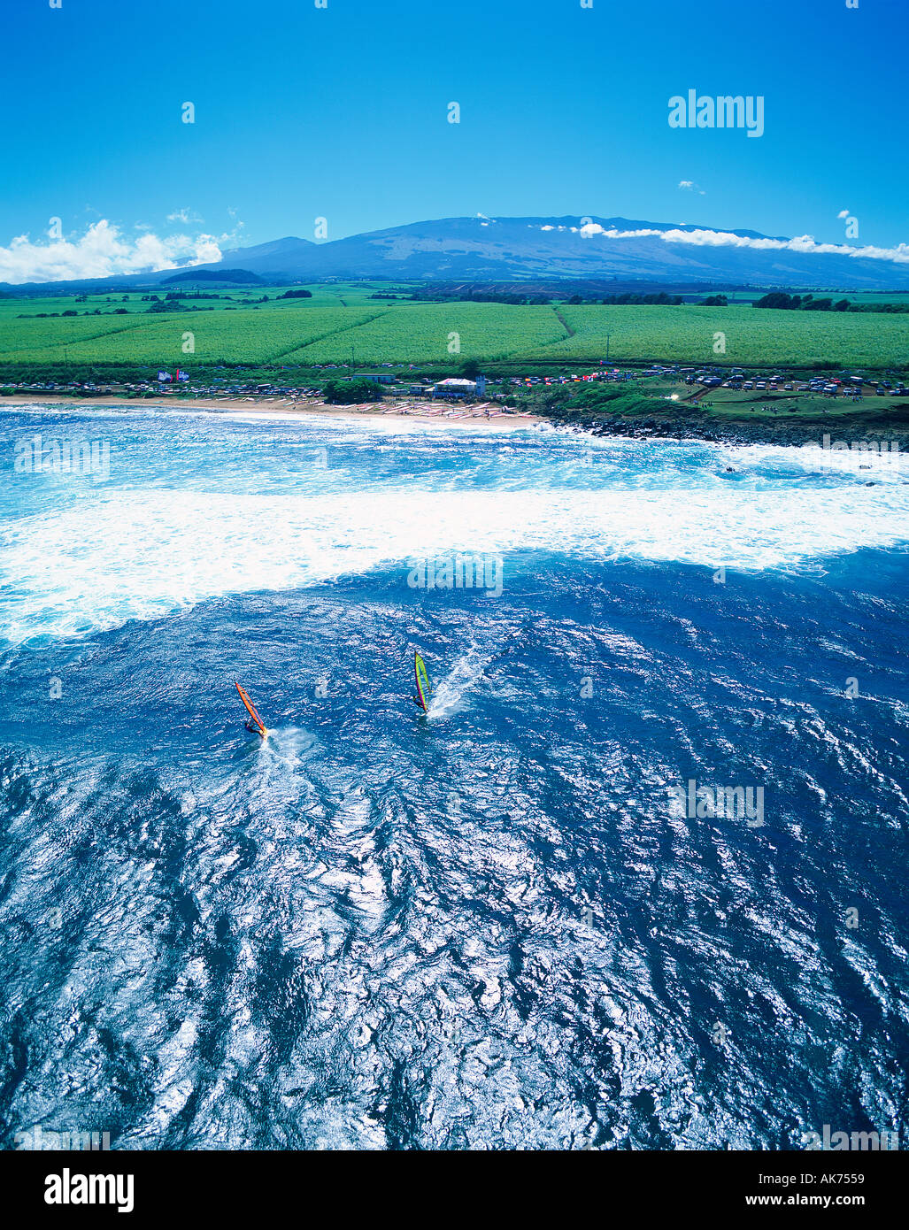 Windsurfing Hookipa Maui Hawaii Stock Photo Alamy