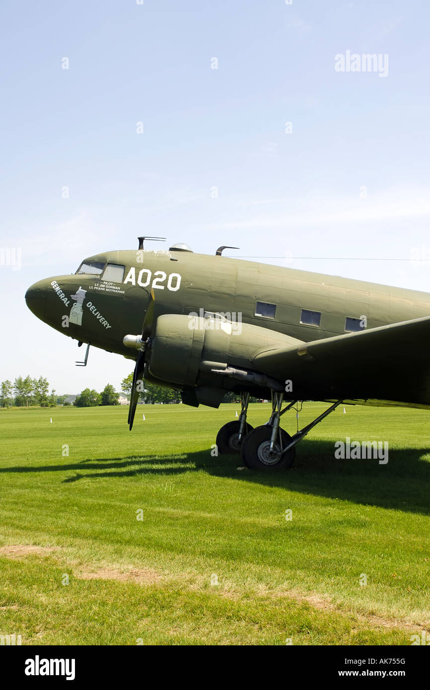 DC 3 or C 47 outside the EAA museum Oshkosh Wisconsin WI Stock Photo