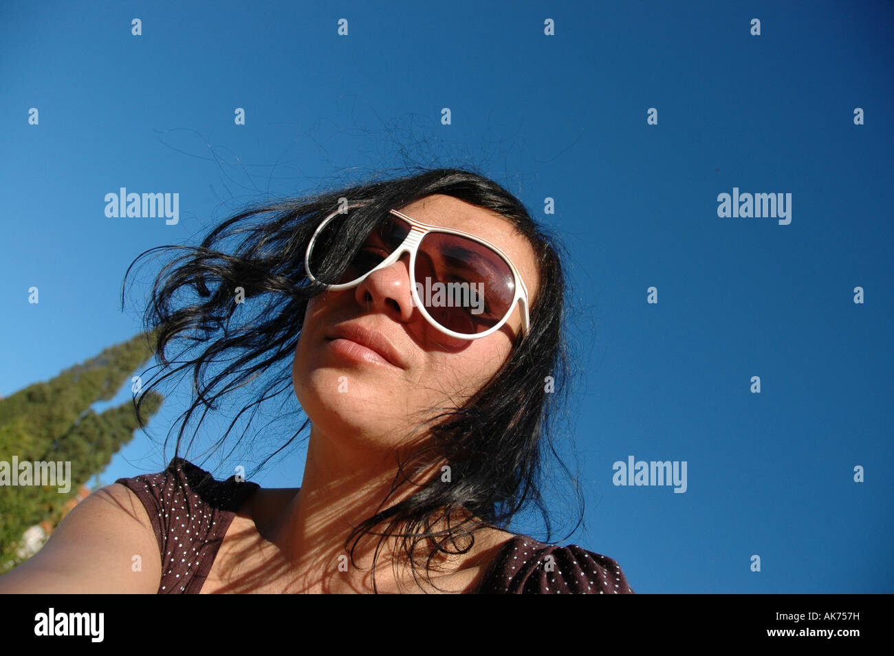 Palast palace Palacio de Queluz D N Frau woman Gesicht face Sonnenbrille sunglasses Licenced Stock Photo