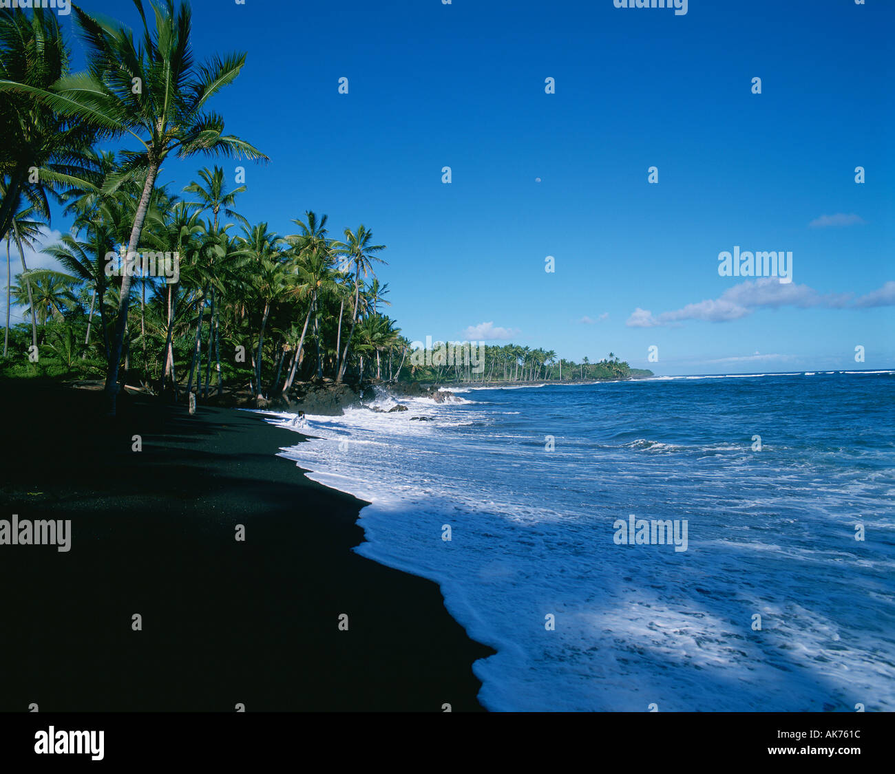 Kalapana Black Sand Beach Island of Hawaii Stock Photo - Alamy 