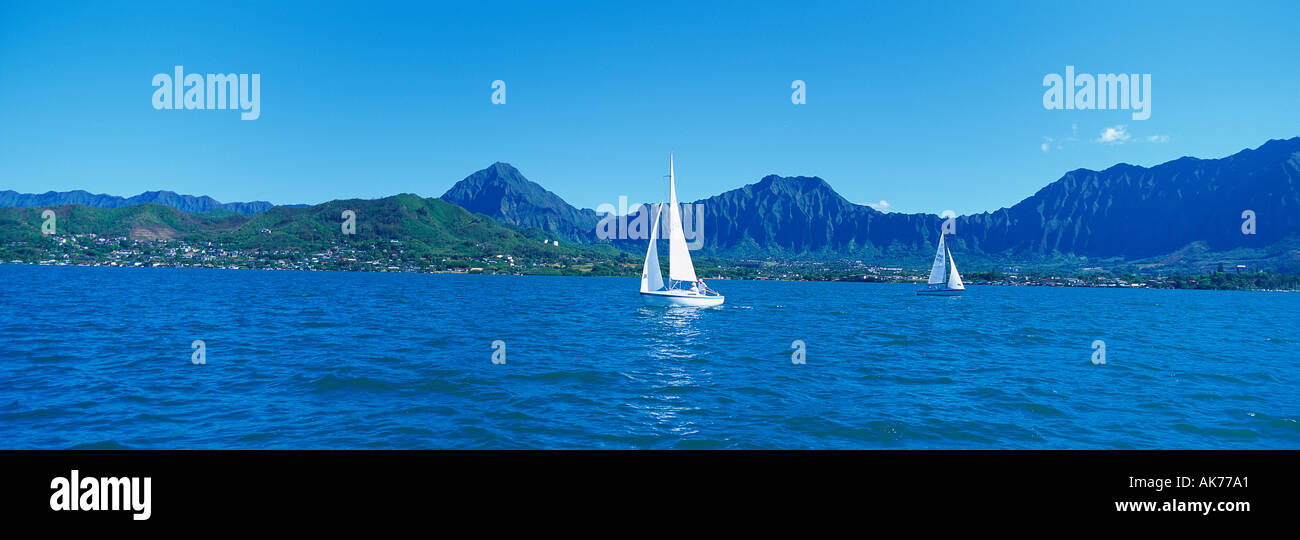 Sailing Kaneohe Bay Oahu Hawaii Stock Photo Alamy