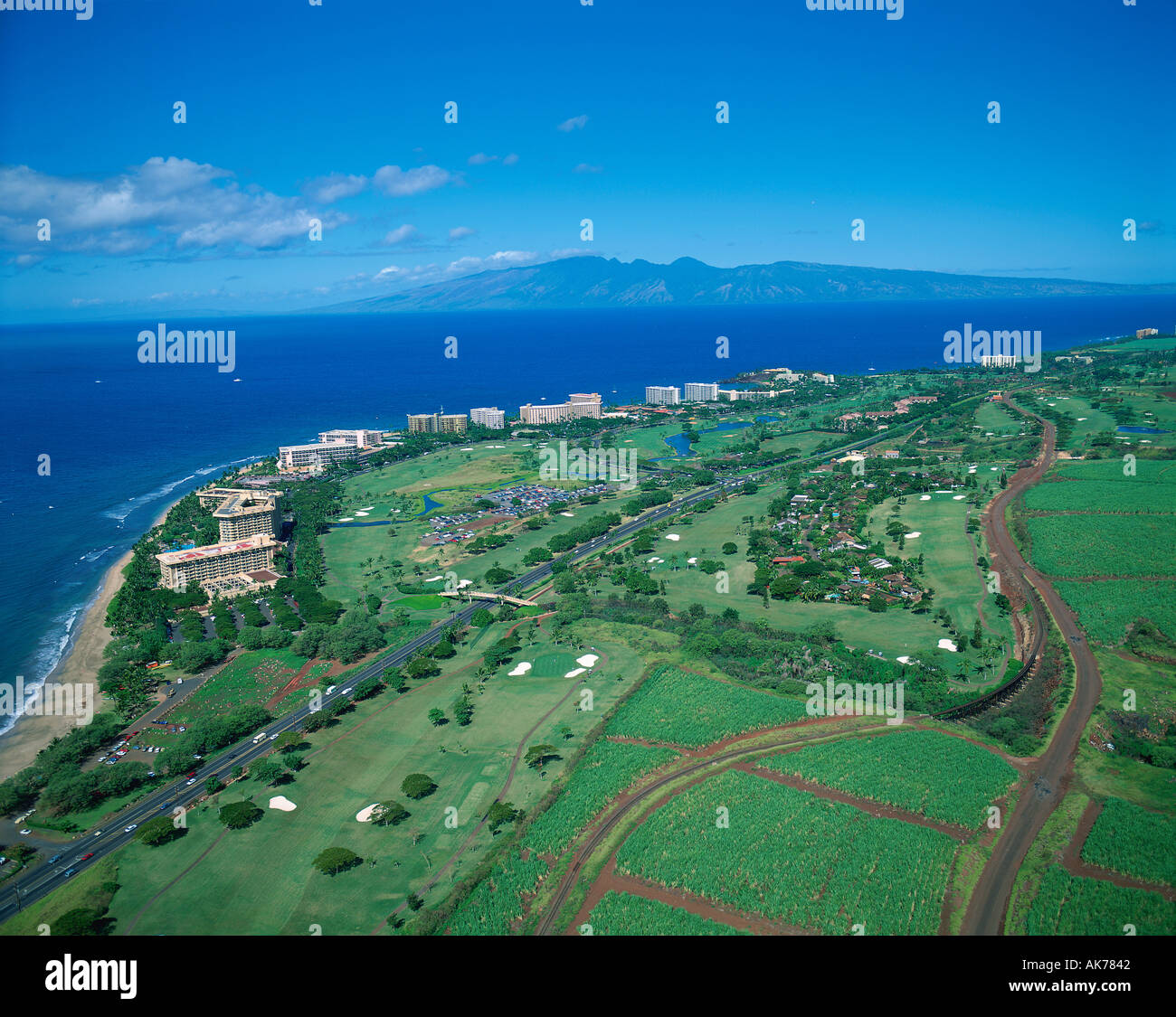 Hawaii Maui Aerial Kaanapali Resort High Resolution Stock Photography ...
