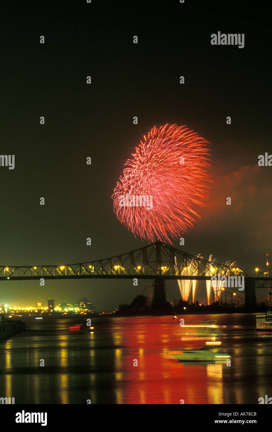 Montreal international fireworks competition hires stock photography