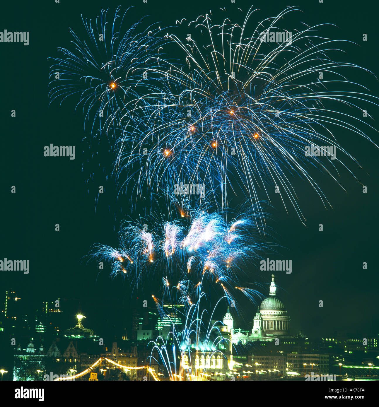 Fireworks over St Pauls Stock Photo Alamy