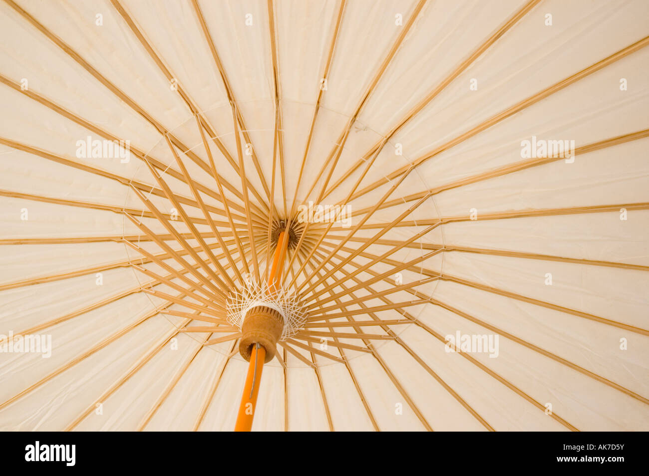japanese rice paper and bamboo umbrella Stock Photo
