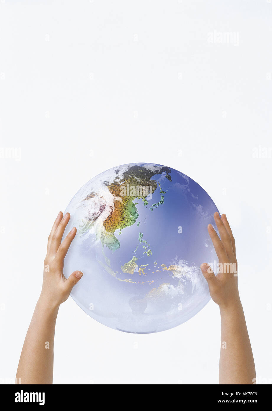 Child hand holding earth hi-res stock photography and images - Alamy