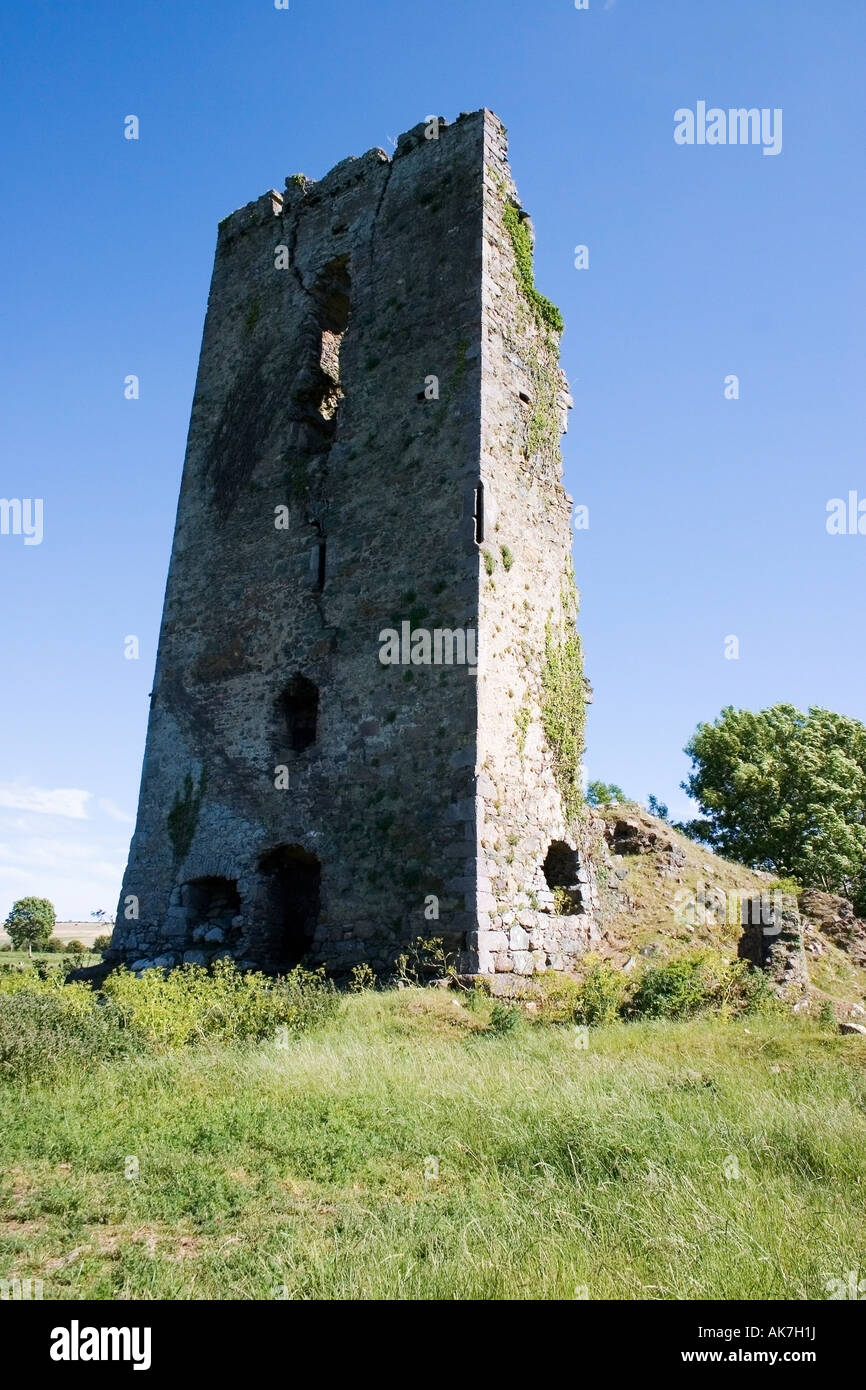Ruined Castle, Clonea, Near Croaghaun Mountain, Co Waterford, Ireland Stock Photo